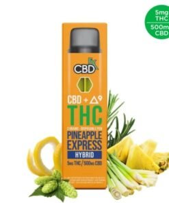 THC Vape Pen – Pineapple Express (Hybrid): 5 mg THC + 500 mg CBD